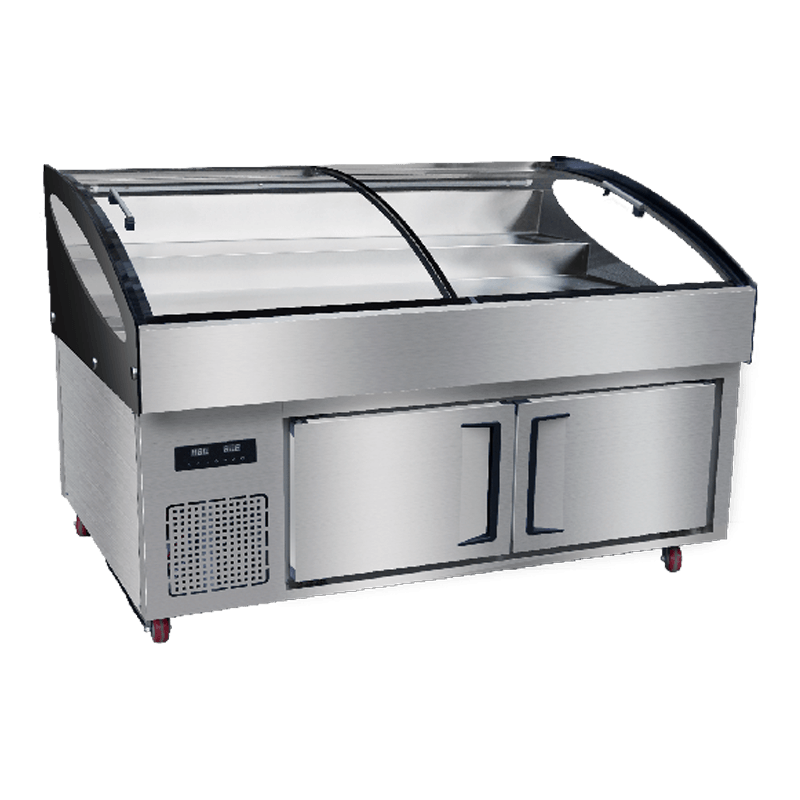 1.8m 3단 계단식 스테인리스 스틸 아이스 카운터 주방 냉장고 1.8m 3단 계단식 스테인리스 스틸 아이스 카운터 주방 냉장고